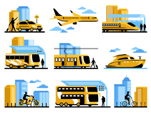 different types of transportation _ Verkehrsmittel